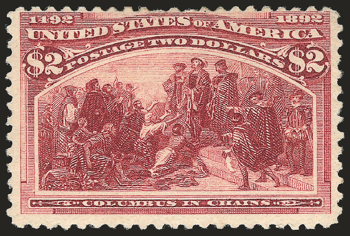 Prices of US Stamp Scott Cat. 242: 1893 US$2.00 Columbian Exposition. Robert Siegel Auction Galleries, Apr 2010, Sale 984, Lot 585