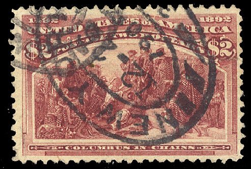 Values of US Stamps Scott Cat. 242 - 1893 US$2.00 Columbian Exposition. Cherrystone Auctions, Apr 2010, Sale 201004, Lot 202