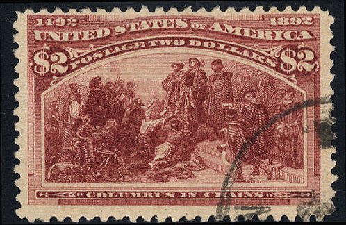 Costs of US Stamps Scott Catalog # 242 - 1893 US$2.00 Columbian Exposition. Cherrystone Auctions, Apr 2012, Sale 201204, Lot 102