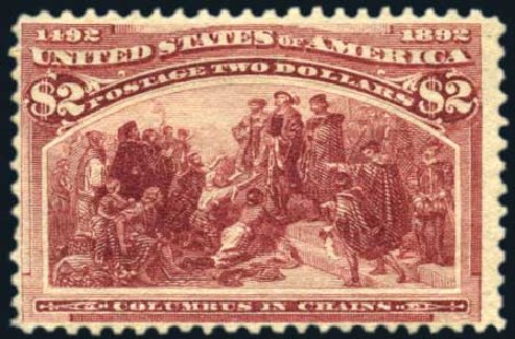 Costs of US Stamps Scott # 242: US$2.00 1893 Columbian Exposition. Harmer-Schau Auction Galleries, Oct 2009, Sale 83, Lot 392