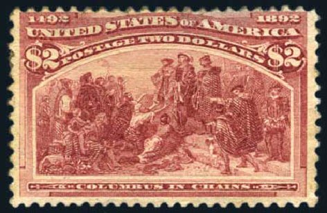 US Stamp Value Scott Catalog 242 - 1893 US$2.00 Columbian Exposition. Harmer-Schau Auction Galleries, Aug 2011, Sale 90, Lot 1372