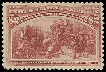 US Stamps Value Scott Cat. # 242 - 1893 US$2.00 Columbian Exposition. H.R. Harmer, Nov 2013, Sale 3004, Lot 1172