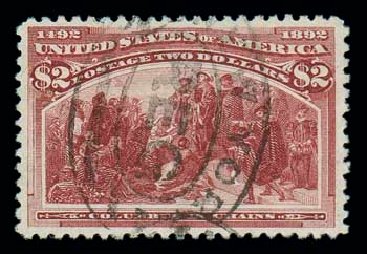 Values of US Stamp Scott Catalogue # 242 - US$2.00 1893 Columbian Exposition. Matthew Bennett International, Dec 2007, Sale 323, Lot 463