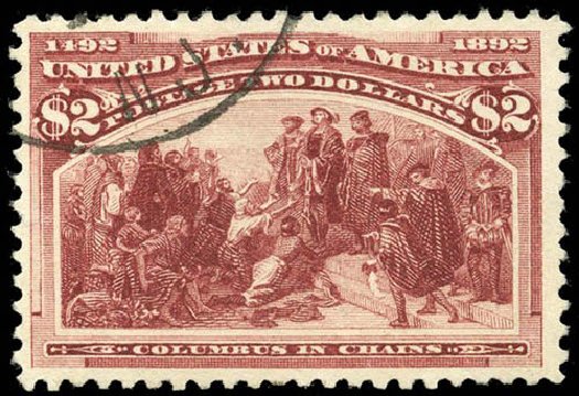 Costs of US Stamps Scott Catalogue 242 - 1893 US$2.00 Columbian Exposition. Matthew Bennett International, Apr 2008, Sale 326, Lot 223