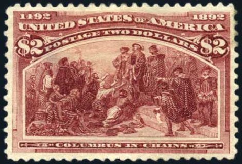 Cost of US Stamps Scott Catalog #242: 1893 US$2.00 Columbian Exposition. Harmer-Schau Auction Galleries, Oct 2009, Sale 83, Lot 393