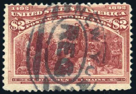 US Stamps Value Scott Cat. # 242 - 1893 US$2.00 Columbian Exposition. Harmer-Schau Auction Galleries, Jul 2010, Sale 86, Lot 443