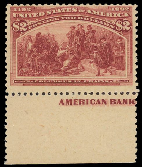 Prices of US Stamp Scott # 242: US$2.00 1893 Columbian Exposition. Daniel Kelleher Auctions, Jun 2012, Sale 630, Lot 1543