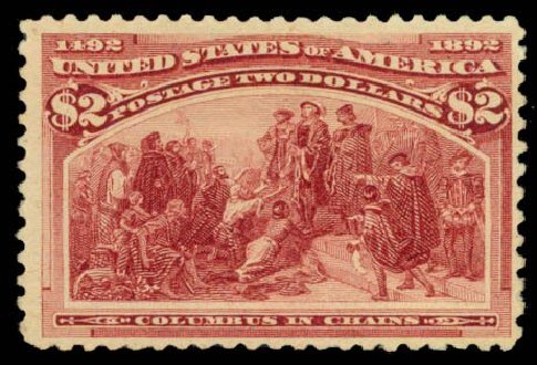 Costs of US Stamps Scott Catalog 242 - US$2.00 1893 Columbian Exposition. Daniel Kelleher Auctions, Sep 2013, Sale 639, Lot 3323