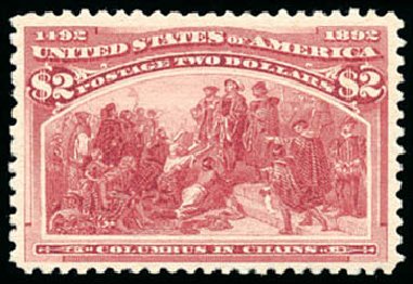 Cost of US Stamps Scott Catalog # 242 - 1893 US$2.00 Columbian Exposition. Schuyler J. Rumsey Philatelic Auctions, Apr 2015, Sale 60, Lot 2233