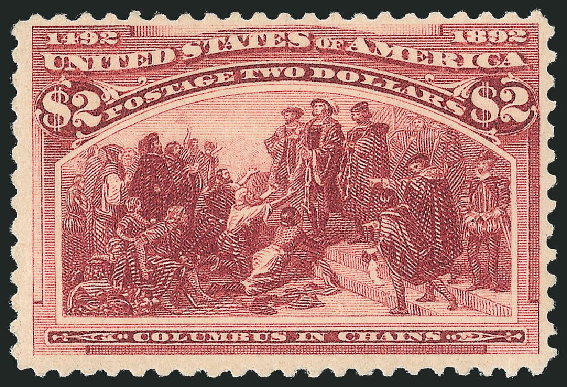 Values of US Stamps Scott Cat. # 242: 1893 US$2.00 Columbian Exposition. Robert Siegel Auction Galleries, Oct 2012, Sale 1033, Lot 4133