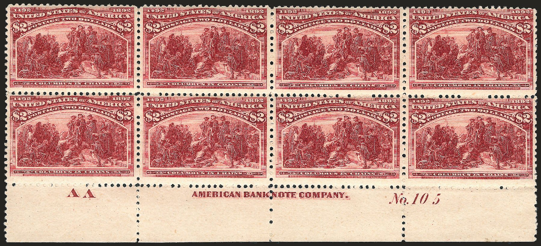 Prices of US Stamp Scott Cat. # 242: 1893 US$2.00 Columbian Exposition. Robert Siegel Auction Galleries, Apr 2009, Sale 971, Lot 1163