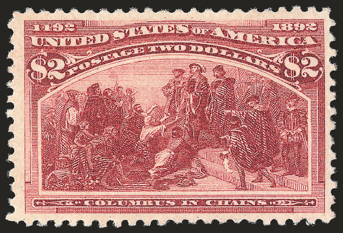 Values of US Stamps Scott Catalogue # 242 - US$2.00 1893 Columbian Exposition. Robert Siegel Auction Galleries, Dec 2009, Sale 982, Lot 5583