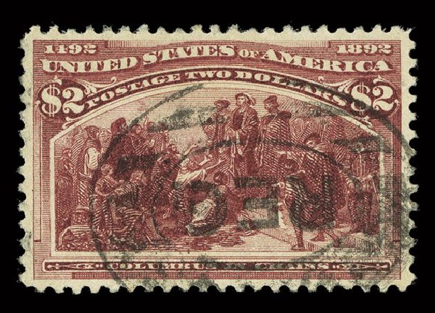 US Stamps Values Scott Catalogue #242: 1893 US$2.00 Columbian Exposition. Spink Shreves Galleries, Aug 2013, Sale 144, Lot 183