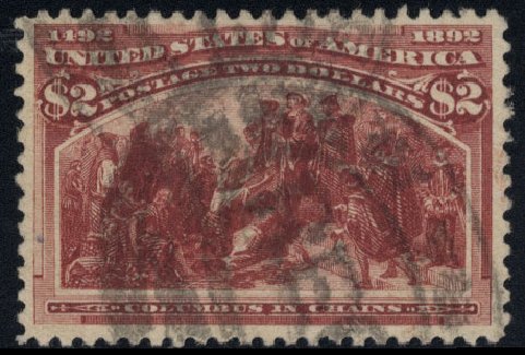 Values of US Stamp Scott #242: 1893 US$2.00 Columbian Exposition. Cherrystone Auctions, Jun 2012, Sale 201206, Lot 106