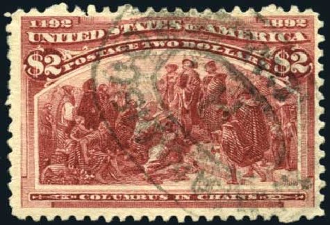 Price of US Stamps Scott Catalog #242: 1893 US$2.00 Columbian Exposition. Harmer-Schau Auction Galleries, Oct 2008, Sale 79, Lot 136