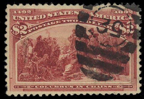 US Stamps Values Scott Cat. #242 - US$2.00 1893 Columbian Exposition. Daniel Kelleher Auctions, Apr 2012, Sale 629, Lot 246