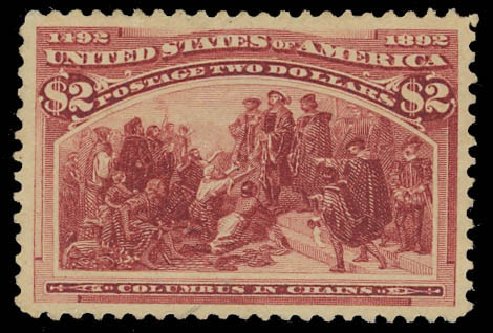 Prices of US Stamps Scott Catalog 242 - US$2.00 1893 Columbian Exposition. Daniel Kelleher Auctions, Oct 2012, Sale 632, Lot 1146