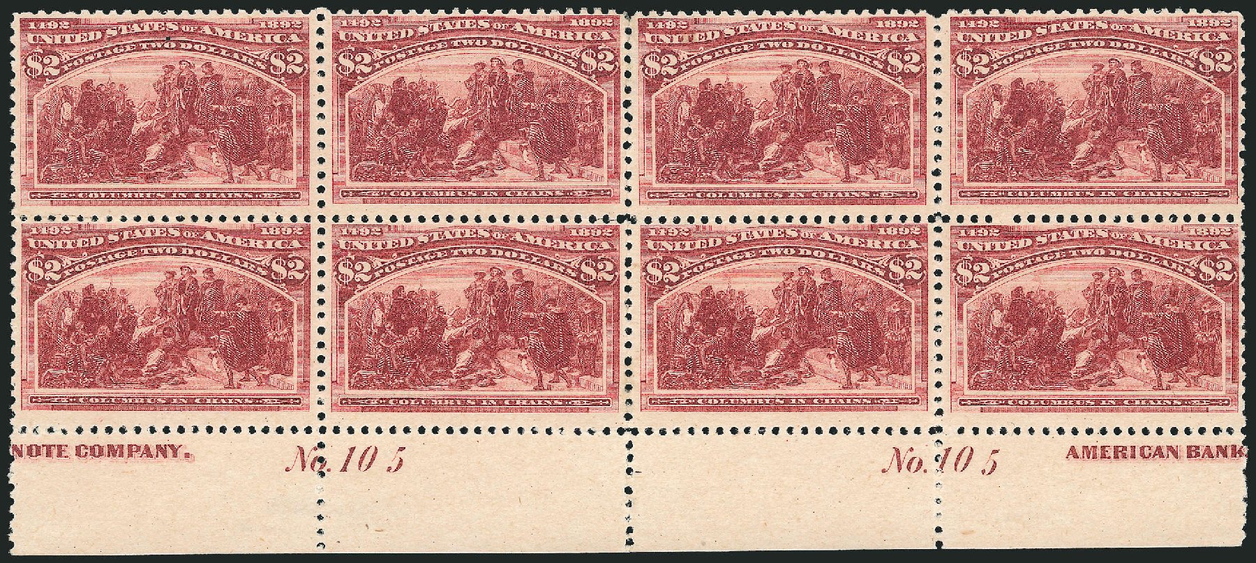 Prices of US Stamp Scott Cat. #242: 1893 US$2.00 Columbian Exposition. Robert Siegel Auction Galleries, Apr 2015, Sale 1096, Lot 426