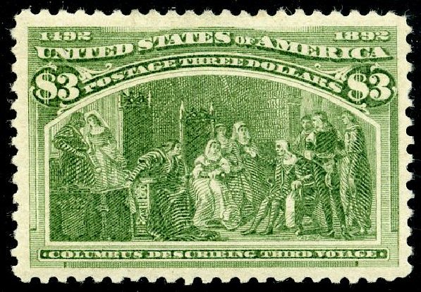 US Stamp Price Scott Catalogue # 243: 1893 US$3.00 Columbian Exposition. Matthew Bennett International, May 2008, Sale 327, Lot 227
