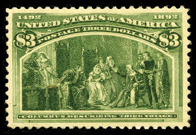 Value of US Stamps Scott Cat. # 243 - US$3.00 1893 Columbian Exposition. Matthew Bennett International, Feb 2012, Sale 340, Lot 327
