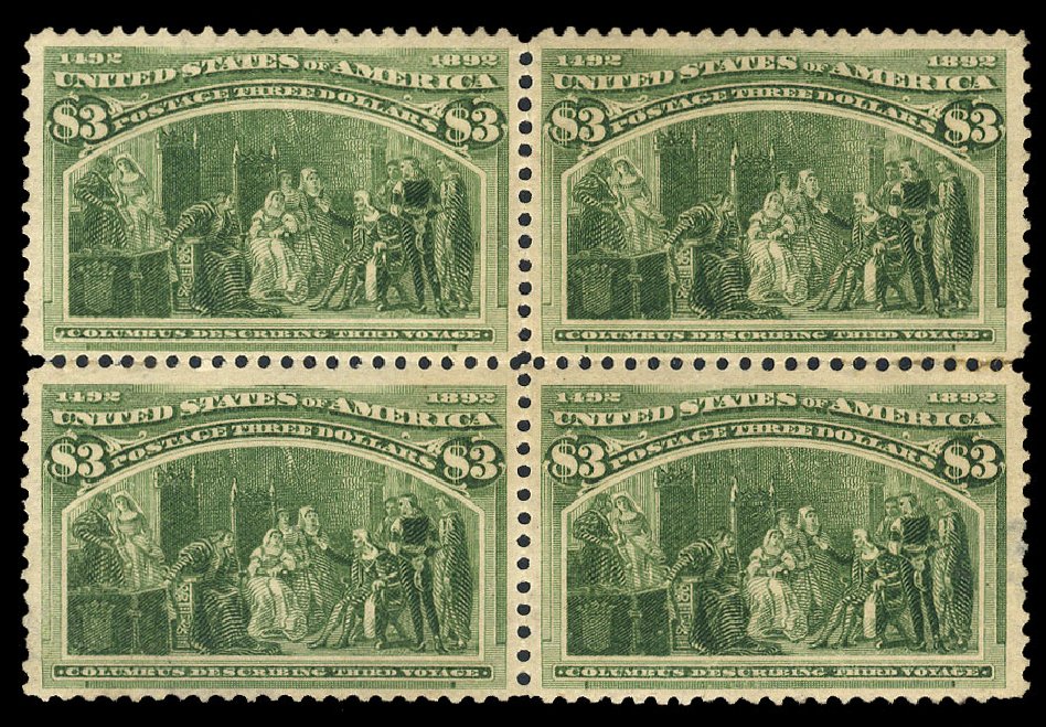 US Stamps Value Scott Catalogue # 243: US$3.00 1893 Columbian Exposition. Cherrystone Auctions, Apr 2009, Sale 200904, Lot 37