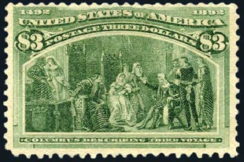 Price of US Stamps Scott Catalog # 243 - 1893 US$3.00 Columbian Exposition. Harmer-Schau Auction Galleries, Apr 2009, Sale 81, Lot 577