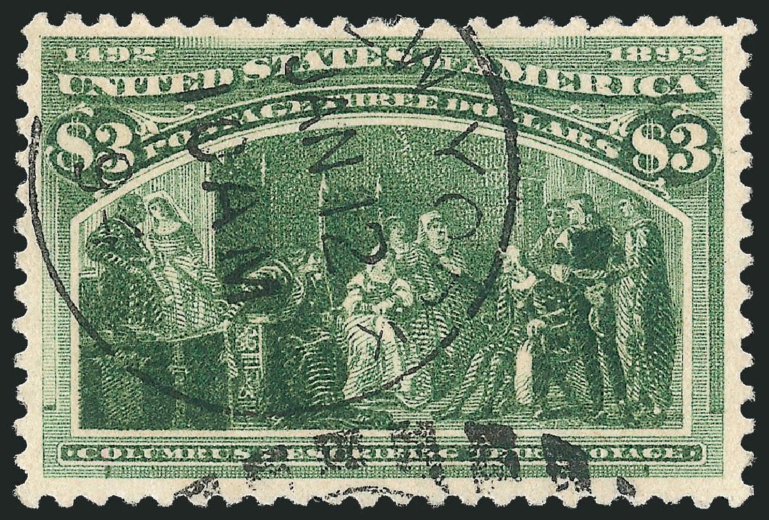 Costs of US Stamps Scott Catalog #243: 1893 US$3.00 Columbian Exposition. Robert Siegel Auction Galleries, Mar 2011, Sale 1007, Lot 2447