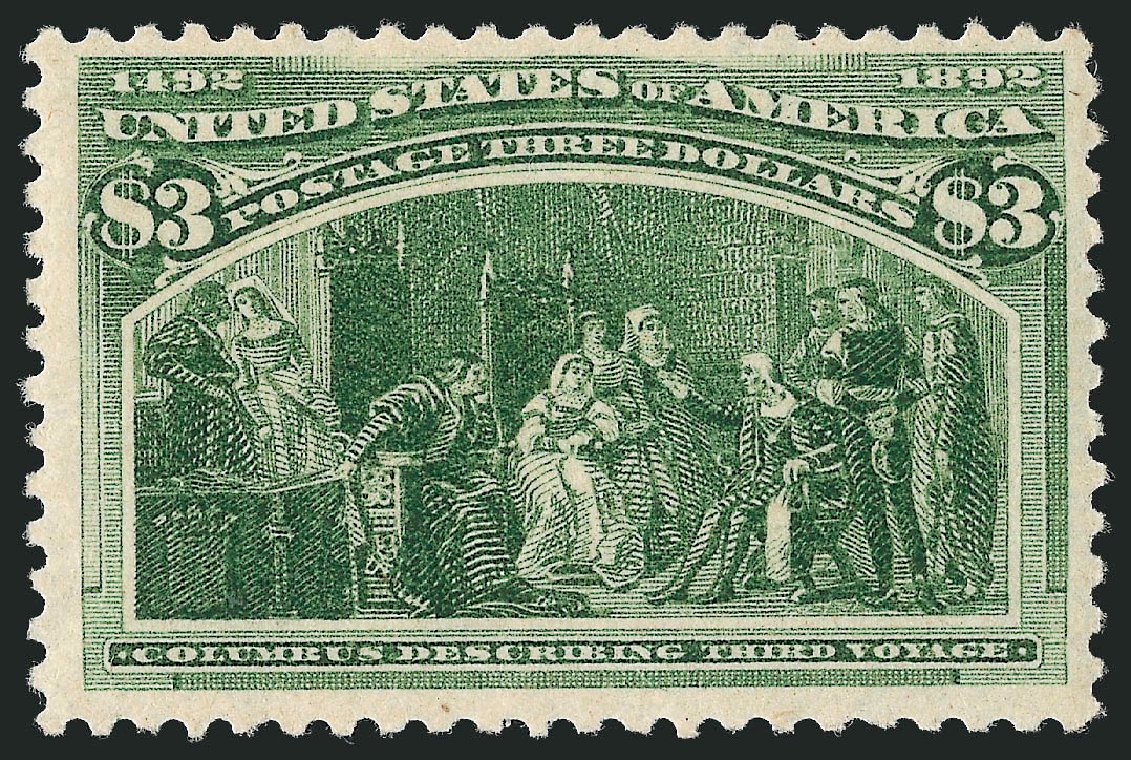 US Stamp Price Scott Catalogue # 243: 1893 US$3.00 Columbian Exposition. Robert Siegel Auction Galleries, Oct 2011, Sale 1014, Lot 1547