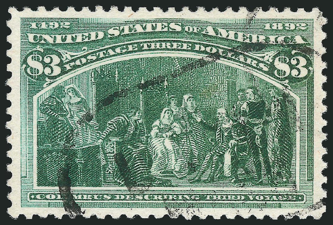 US Stamps Price Scott Cat. #243 - 1893 US$3.00 Columbian Exposition. Robert Siegel Auction Galleries, Oct 2012, Sale 1032, Lot 3357
