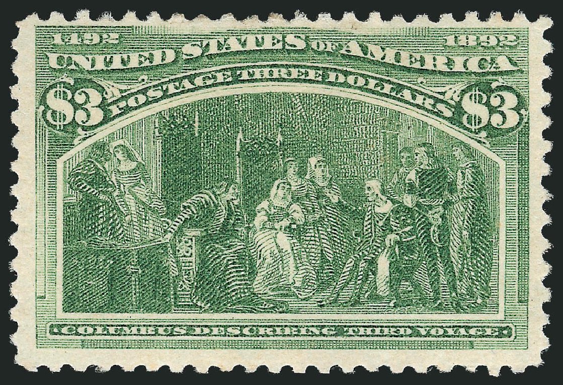 US Stamps Values Scott Catalogue #243 - 1893 US$3.00 Columbian Exposition. Robert Siegel Auction Galleries, Dec 2012, Sale 1037, Lot 1847