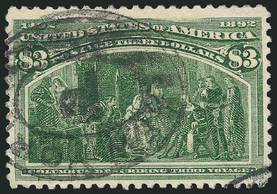Costs of US Stamps Scott Cat. 243: US$3.00 1893 Columbian Exposition. Robert Siegel Auction Galleries, Mar 2013, Sale 1040, Lot 1507