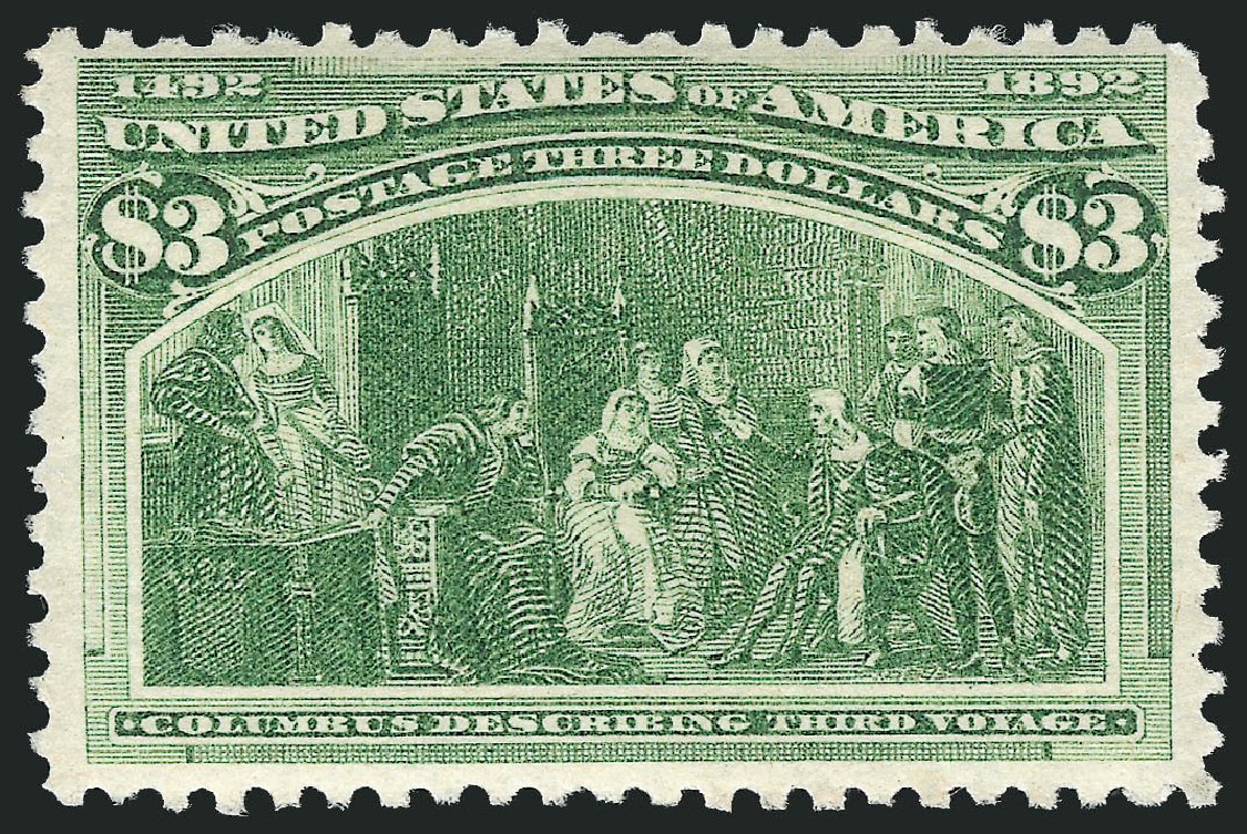 Value of US Stamp Scott Catalog #243 - US$3.00 1893 Columbian Exposition. Robert Siegel Auction Galleries, Feb 2015, Sale 1092, Lot 1187