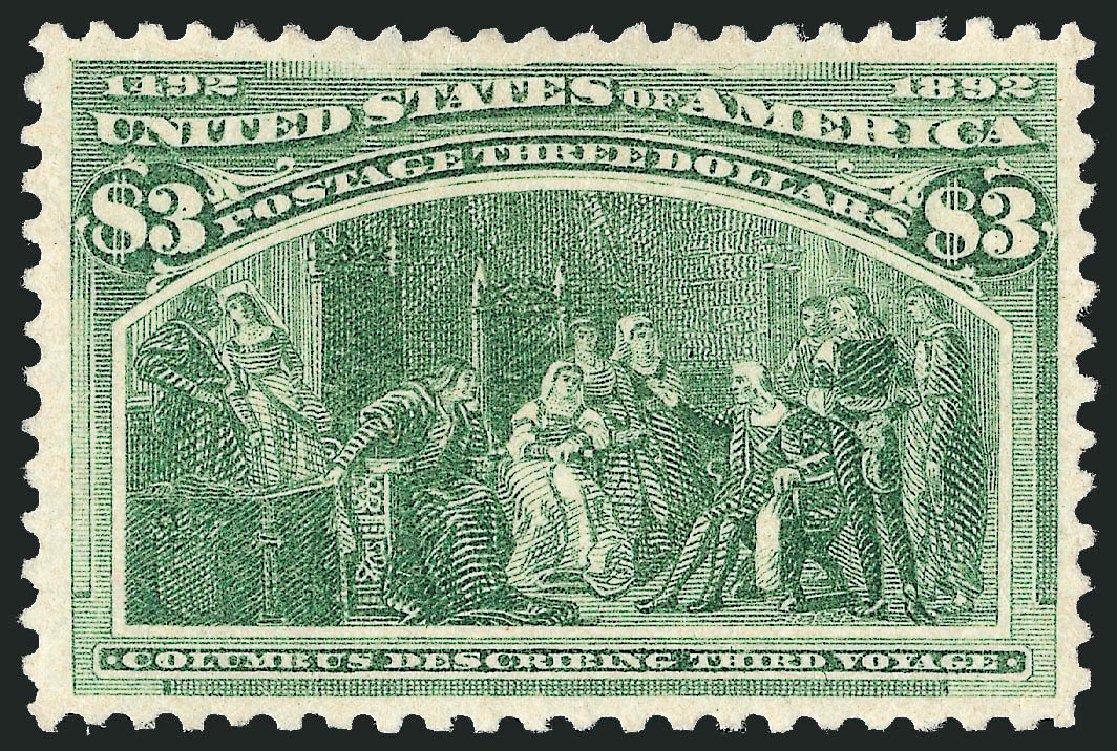 Costs of US Stamps Scott Catalogue #243 - 1893 US$3.00 Columbian Exposition. Robert Siegel Auction Galleries, Dec 2008, Sale 967, Lot 4407