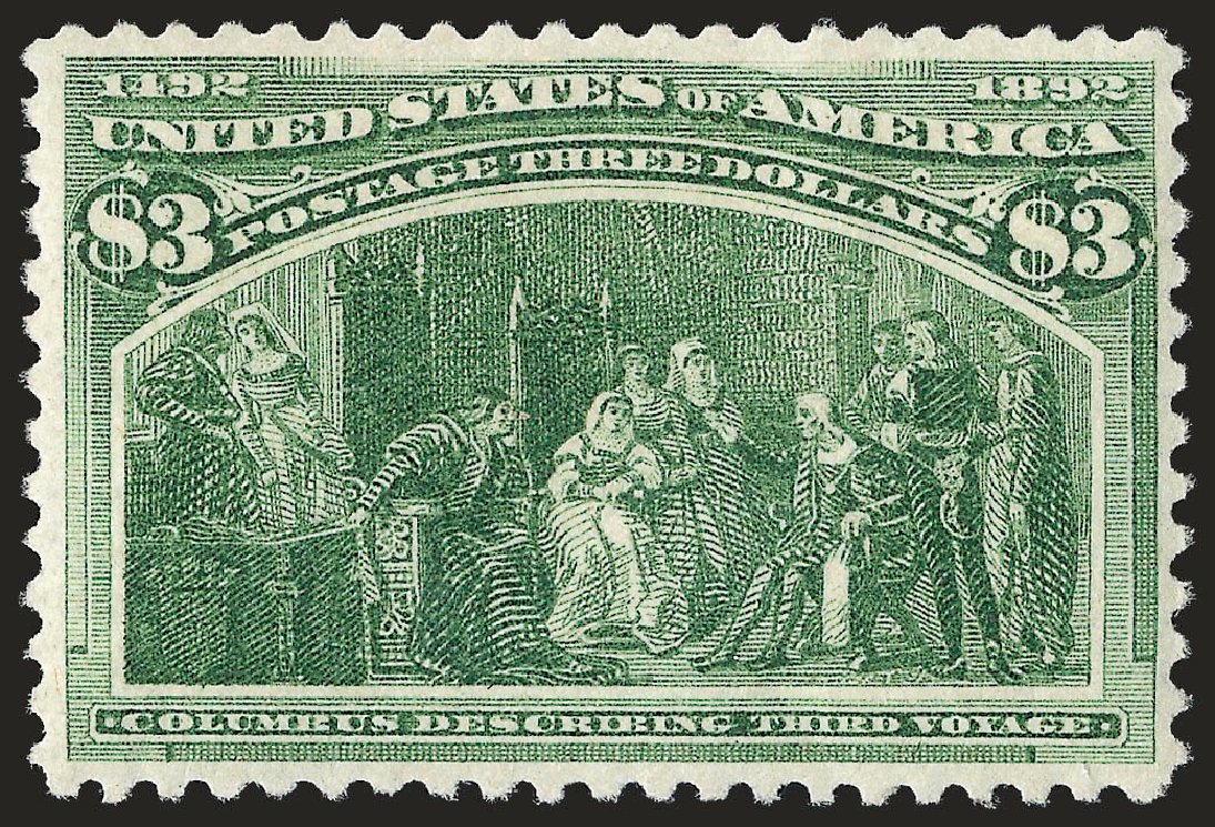 US Stamp Value Scott Catalog # 243 - 1893 US$3.00 Columbian Exposition. Robert Siegel Auction Galleries, Apr 2010, Sale 984, Lot 597