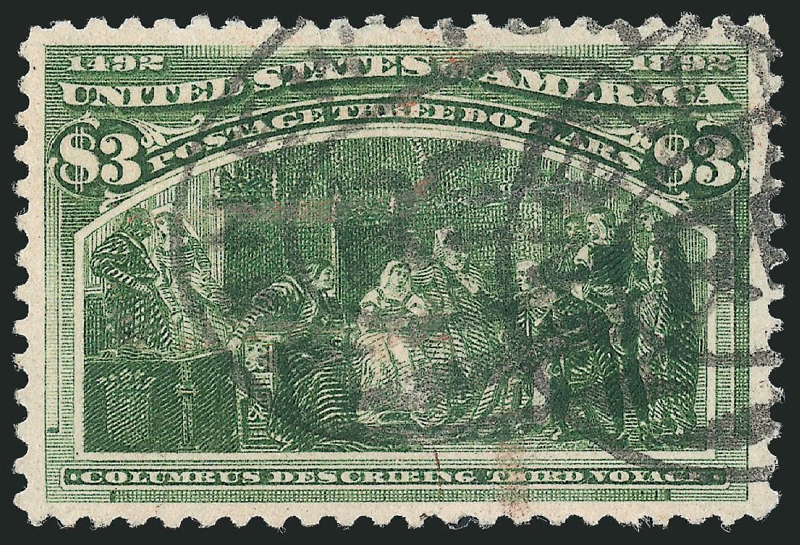 Value of US Stamp Scott Catalogue #243 - US$3.00 1893 Columbian Exposition. Robert Siegel Auction Galleries, Oct 2010, Sale 997, Lot 5717