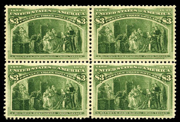 US Stamps Price Scott Cat. #243 - US$3.00 1893 Columbian Exposition. Matthew Bennett International, Feb 2012, Sale 340, Lot 328