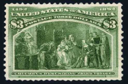 Price of US Stamp Scott Catalogue # 243 - 1893 US$3.00 Columbian Exposition. Harmer-Schau Auction Galleries, Aug 2014, Sale 102, Lot 1868