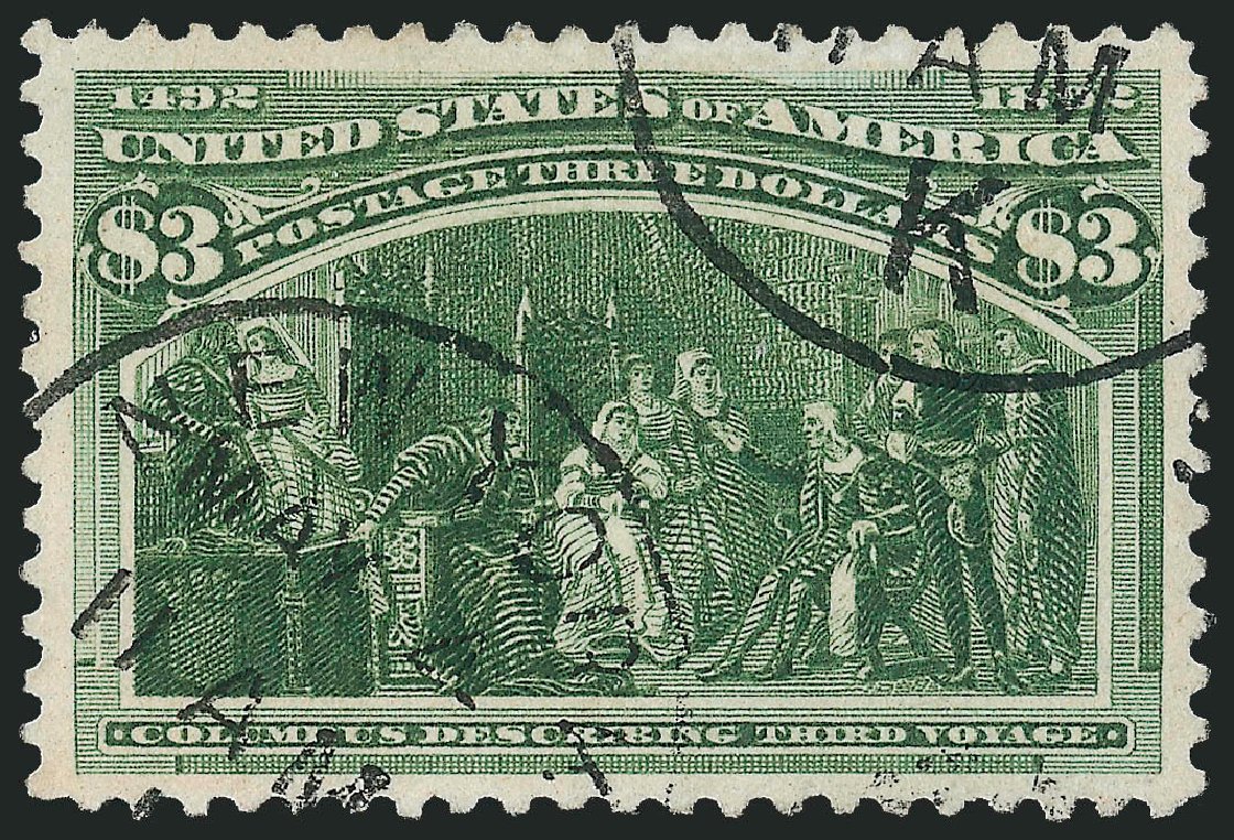 US Stamp Values Scott # 243: US$3.00 1893 Columbian Exposition. Robert Siegel Auction Galleries, Mar 2011, Sale 1007, Lot 2448