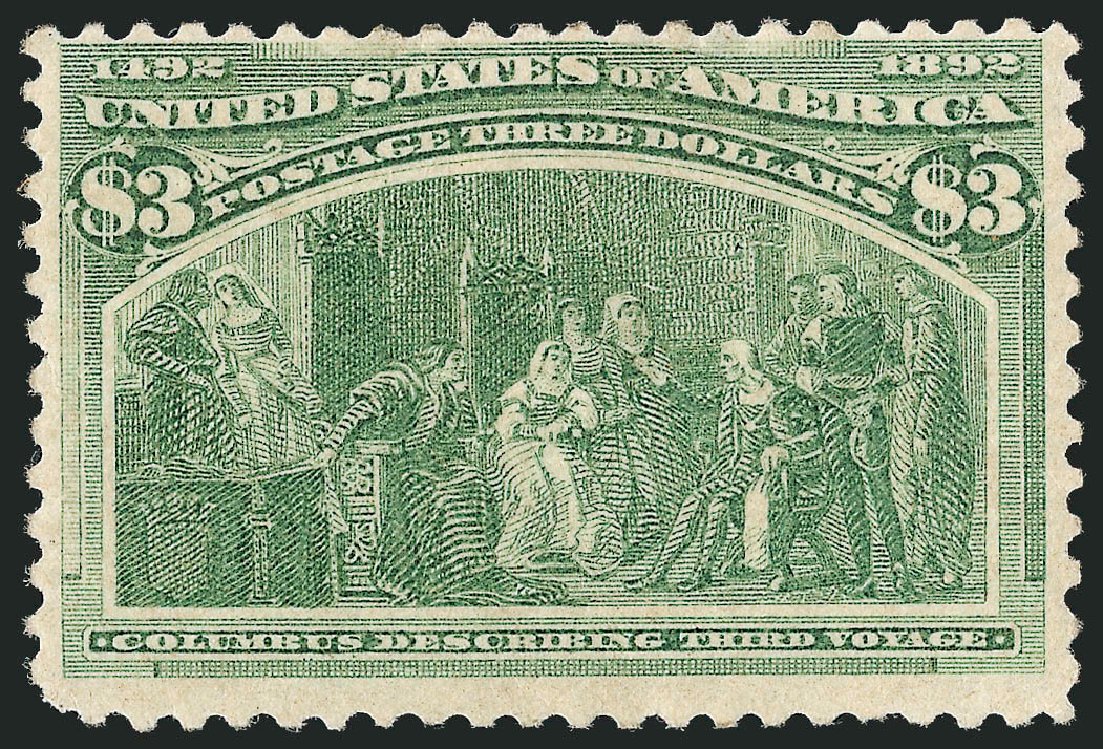 Prices of US Stamps Scott Catalogue #243 - US$3.00 1893 Columbian Exposition. Robert Siegel Auction Galleries, Dec 2012, Sale 1037, Lot 1848