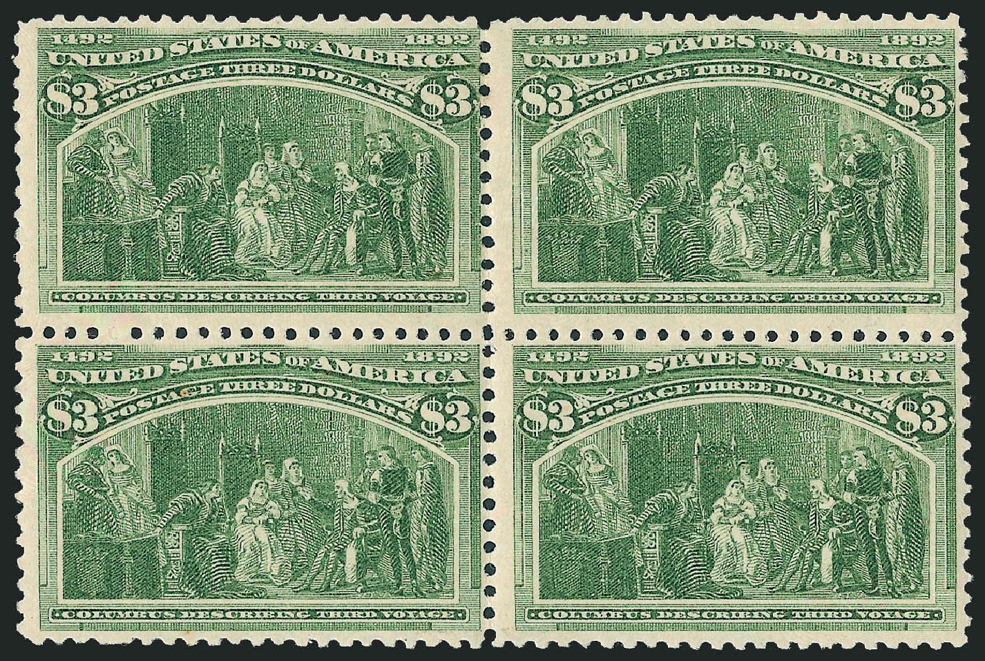 Value of US Stamps Scott Catalogue # 243 - 1893 US$3.00 Columbian Exposition. Robert Siegel Auction Galleries, Dec 2008, Sale 967, Lot 4408