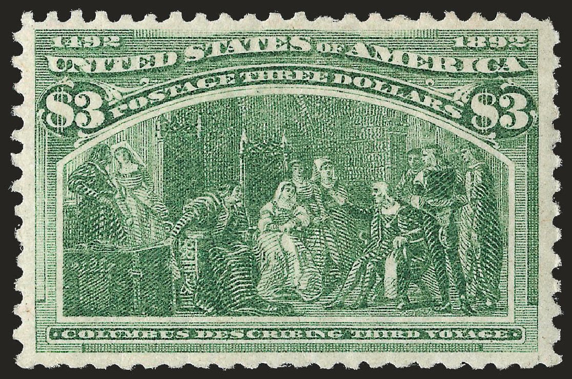 Price of US Stamp Scott Cat. # 243: 1893 US$3.00 Columbian Exposition. Robert Siegel Auction Galleries, Apr 2009, Sale 972, Lot 3238