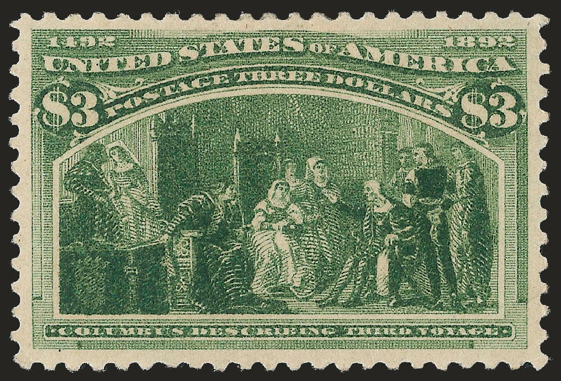 US Stamp Values Scott 243: 1893 US$3.00 Columbian Exposition. Robert Siegel Auction Galleries, Jun 2010, Sale 992, Lot 2328