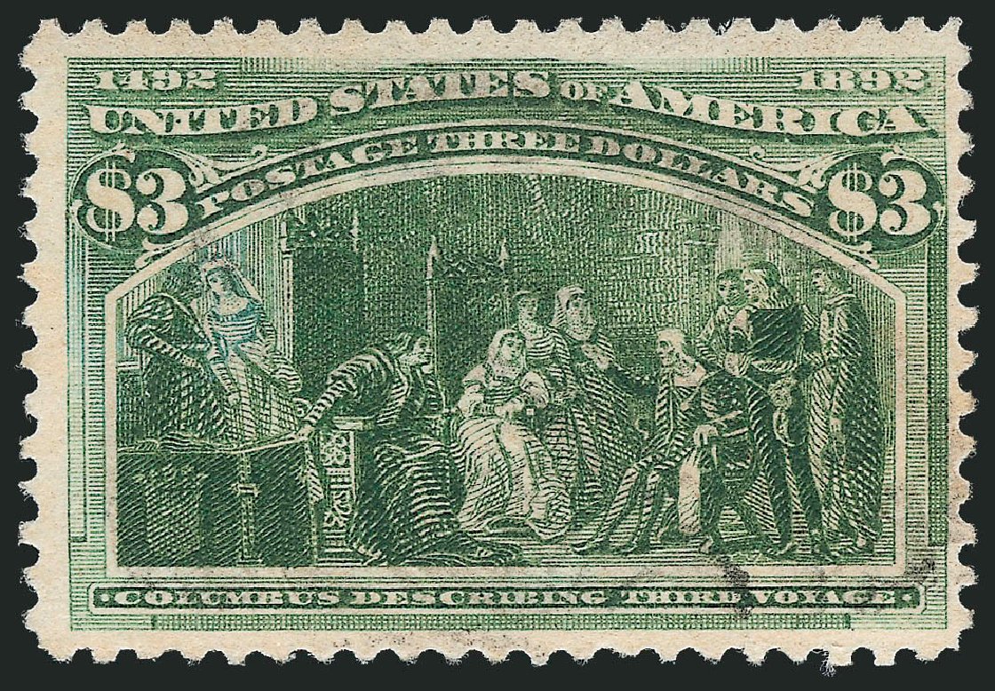 US Stamps Values Scott Catalog 243 - 1893 US$3.00 Columbian Exposition. Robert Siegel Auction Galleries, Oct 2010, Sale 997, Lot 5718