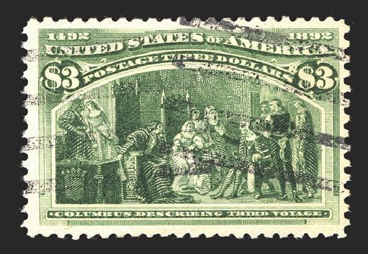 US Stamp Price Scott 243: 1893 US$3.00 Columbian Exposition. Spink Shreves Galleries, Mar 2013, Sale 142, Lot 248
