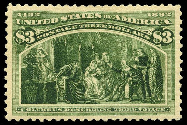Value of US Stamp Scott Cat. # 243 - US$3.00 1893 Columbian Exposition. Matthew Bennett International, May 2014, Sale 350, Lot 369