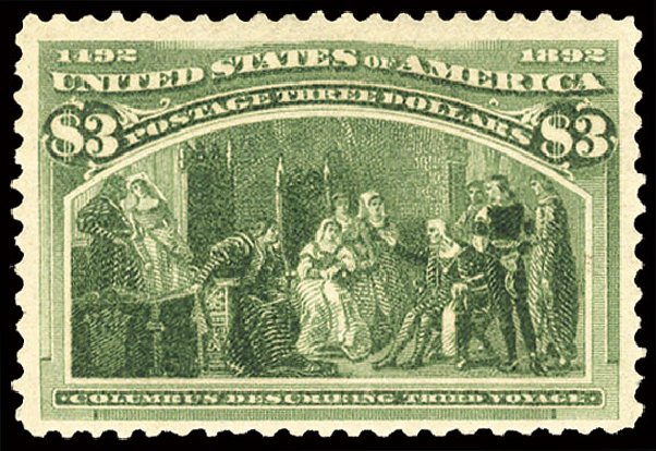 Values of US Stamps Scott 243 - 1893 US$3.00 Columbian Exposition. Cherrystone Auctions, Mar 2009, Sale 200903, Lot 169