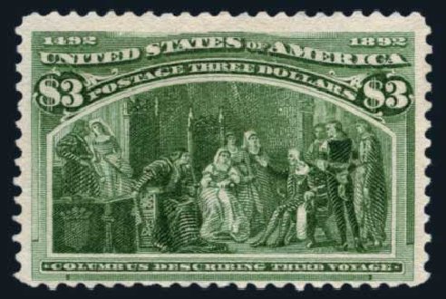 Cost of US Stamp Scott 243: 1893 US$3.00 Columbian Exposition. Harmer-Schau Auction Galleries, Aug 2014, Sale 102, Lot 1869