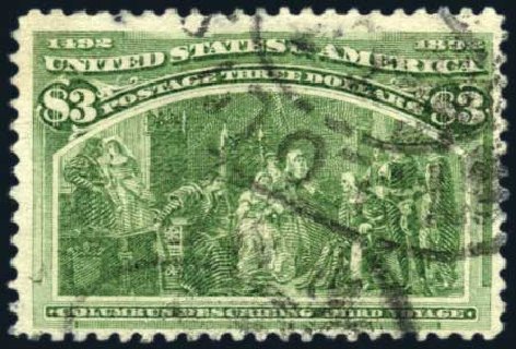 Prices of US Stamp Scott # 243 - US$3.00 1893 Columbian Exposition. Harmer-Schau Auction Galleries, Jun 2008, Sale 78, Lot 1439