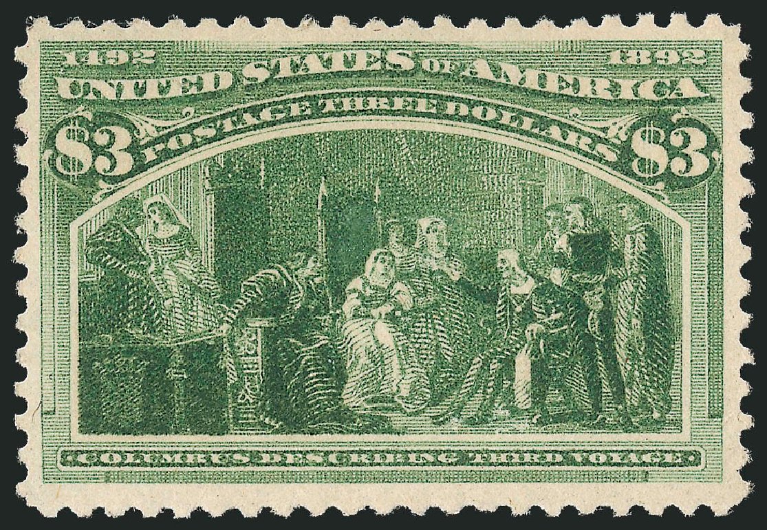 Cost of US Stamp Scott Cat. 243 - 1893 US$3.00 Columbian Exposition. Robert Siegel Auction Galleries, Oct 2011, Sale 1014, Lot 1549
