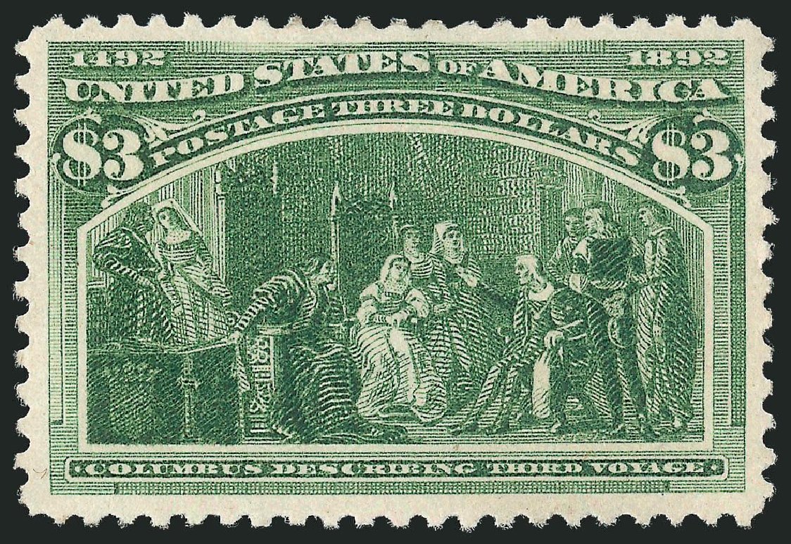 Values of US Stamp Scott Cat. #243 - US$3.00 1893 Columbian Exposition. Robert Siegel Auction Galleries, Jul 2013, Sale 1050, Lot 379